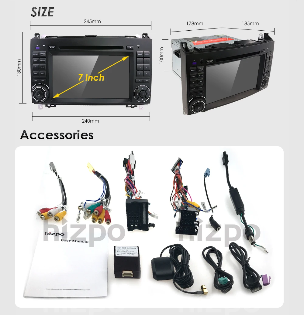2 din стерео автомобиль DVD плеер для Mercedes Vito W639 Sprinter Viano B200 B-class 2006-2014 W169 W245 B170 W209GPS