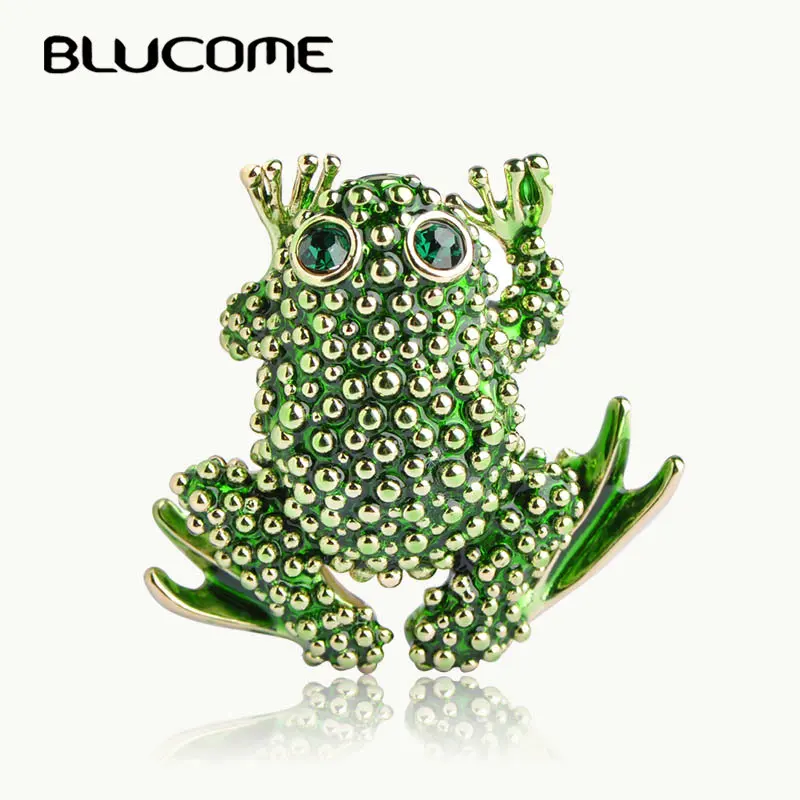 Blucome модная жаба брошь с дизайном лягушка зеленые глаза животные Броши для женщин