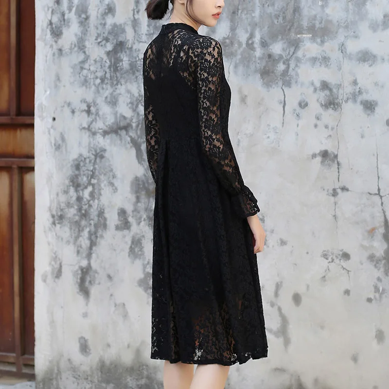 Сексуальный Черный полым из Midi Dress Офис Две Пьесы Устанавливает Элегантные