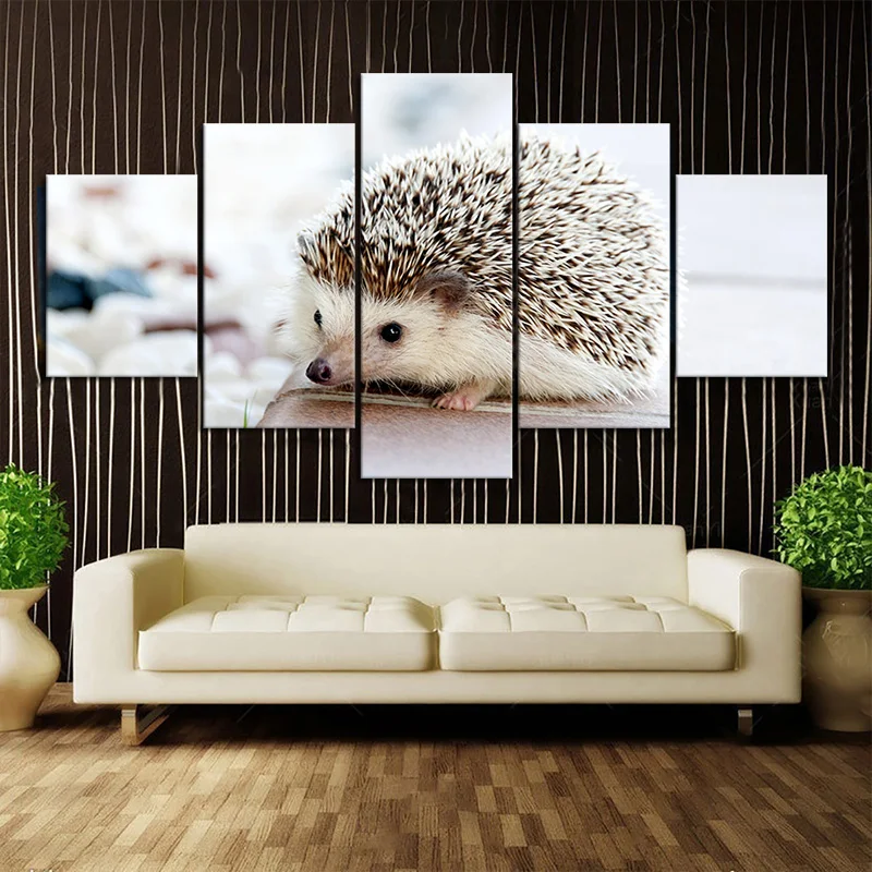 

5 Piece Cute Hedgehog Wall Painting Modern Simple Art Wall Sticker Animal Poster Room Decoration Nordic Style Wall Art Picture