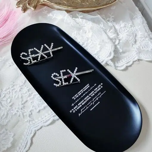 2019 заколка для волос с английскими буквами стразы сплав персональное слово