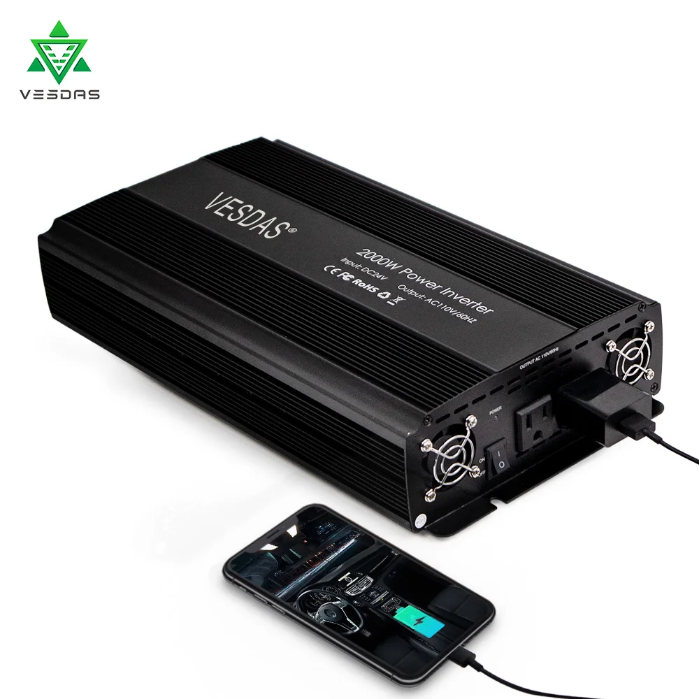 DC 12 V/24 V к AC110V/60 HZ 2000W модифицированная Синусоидальная волна от сетки инвертор