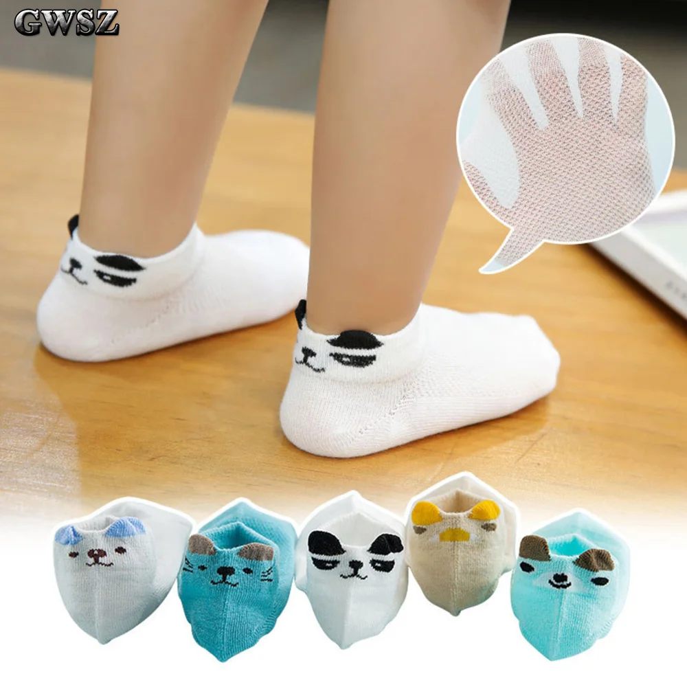 5 пар/партия хлопковые детские носки для девочек и мальчиков весенне-летняя