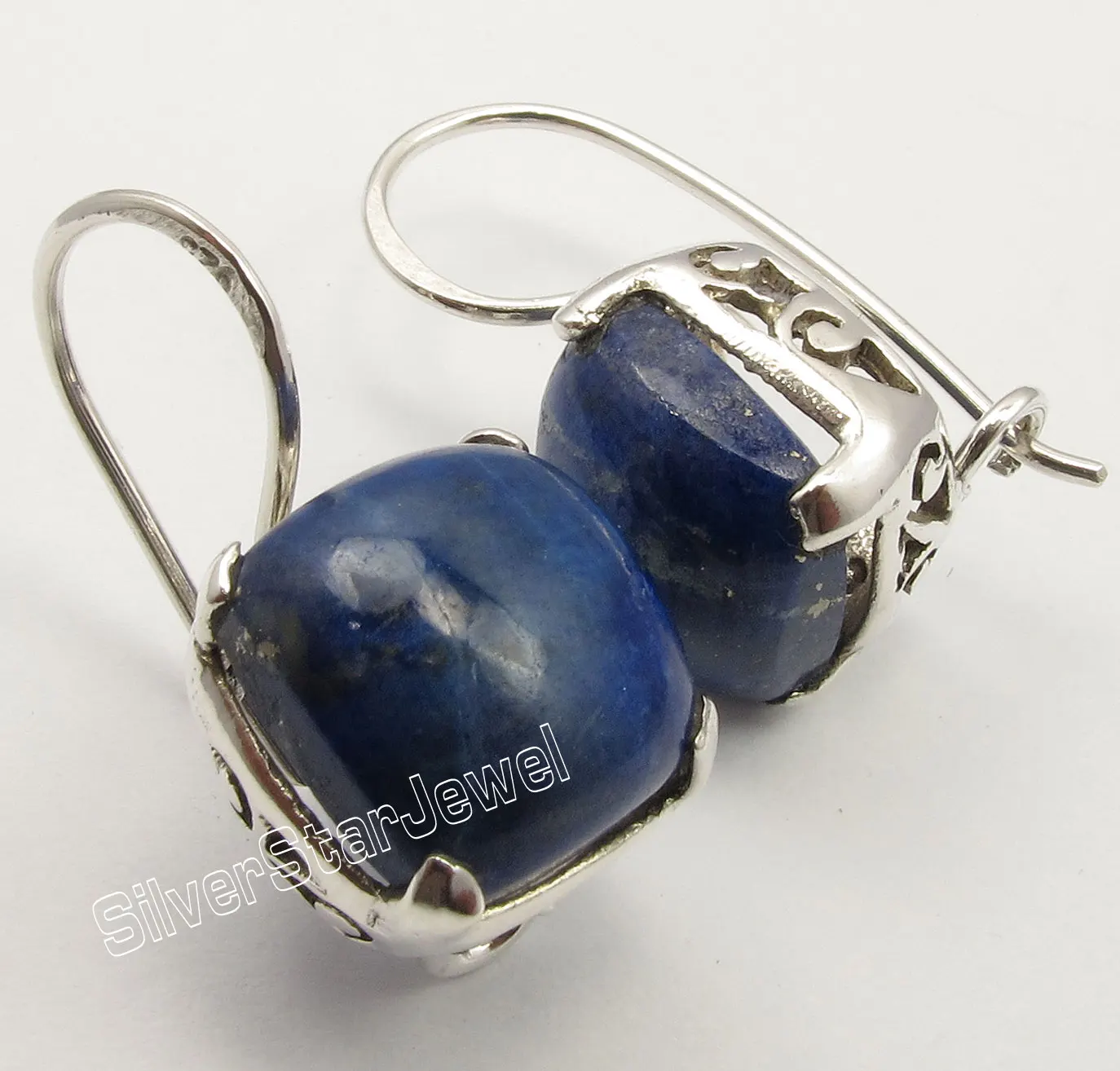 Chanti международных Необычные LAPIS LAZULI хорошие серьги в форме подушки 2 4 см 5