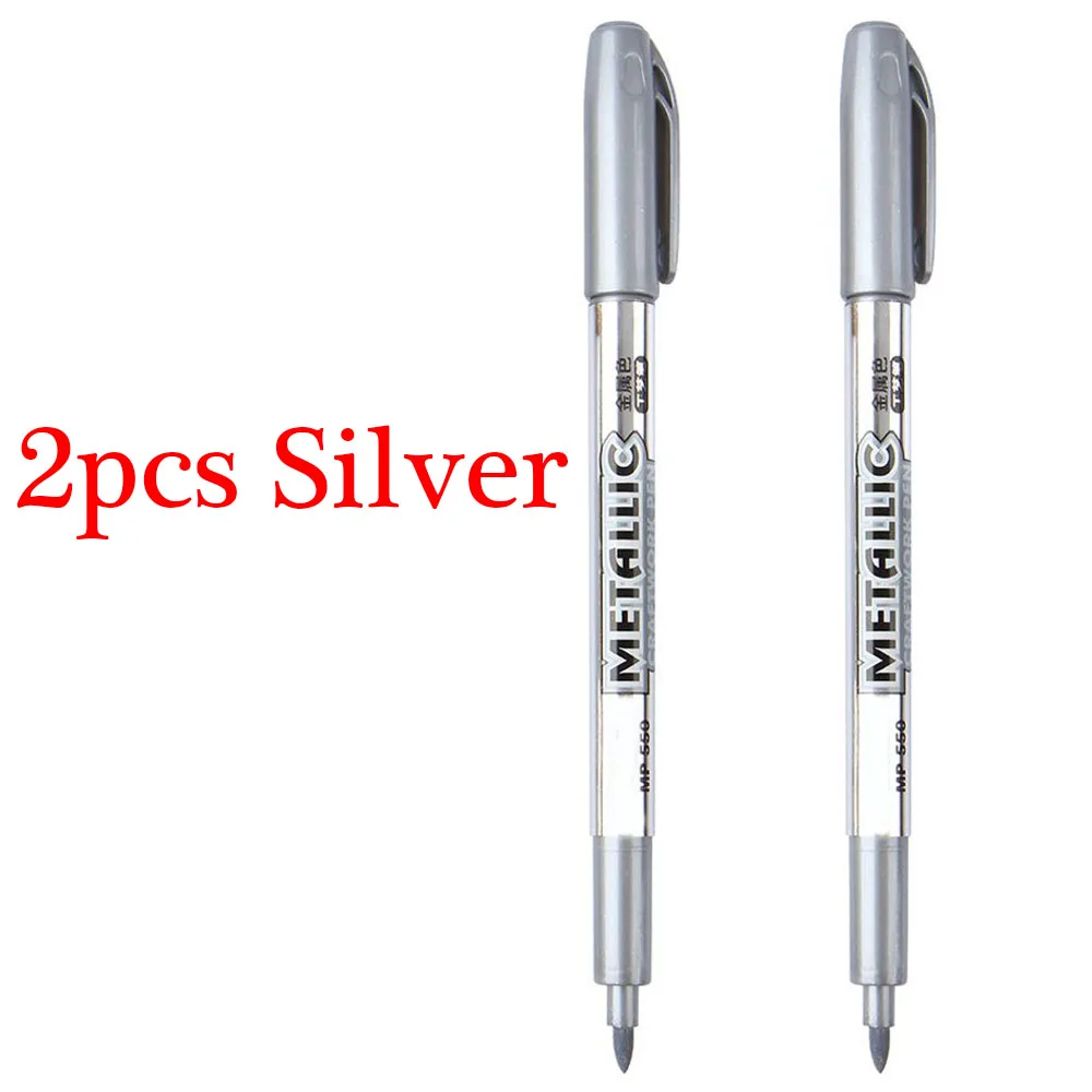 2pcs Sliver 2 шт./компл. студенческим пакетом Office& школьная металлическая кровать Цвет Краски маркер для белой доски 1,5 мм вместимость рисунок написание канцелярские принадлежности подарок - Цвет: 2pcs Sliver