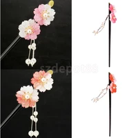 women bridal flowers acrylic hair stick with pearl tassels hair pin hair accessories