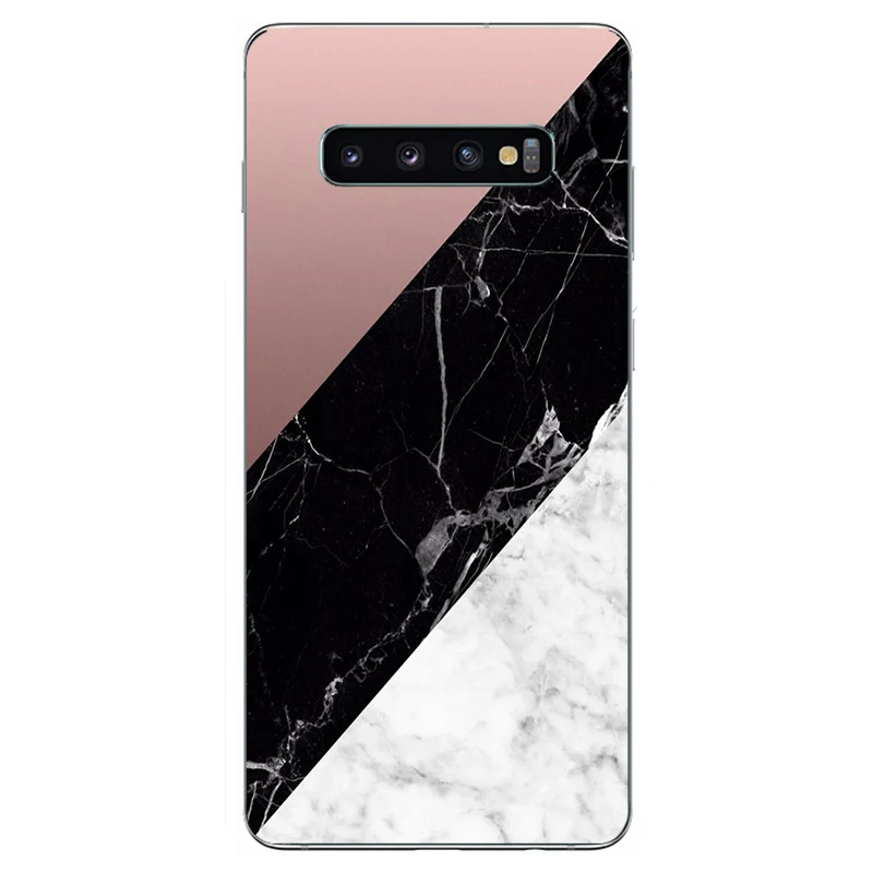 Черный мрамор камень мягкий силиконовый чехол для телефона Samsung Galaxy S8 S10 5G Note 2 3 4 FE