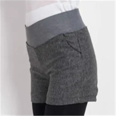 D016 Light gray Новинка, Осень-зима, женская одежда, тонкие, с карманами, контрастные цвета, шорты, женские, шерстяные, гофрированные, короткие штаны, толстые, скачать, D016 - Цвет: D016 Light gray