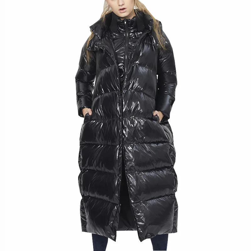 Размера плюс 5XL европейский бренд пуховое пальто, зимний пуховик с капюшоном, Для женщин модная теплая плотная куртка Женский Пальто ZS371
