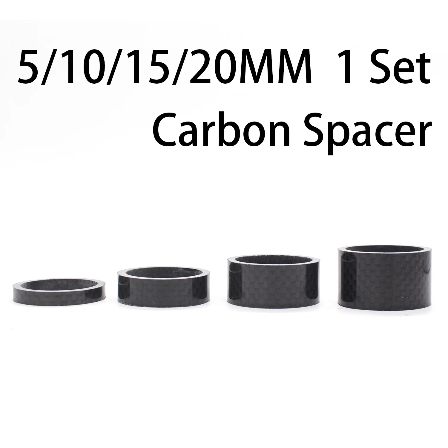 

4PCS Ultra light full carbon fiber bicycle carbon spacer hollow headset parts cycling Washer Bike Bicycle Headset Stem Spacers
