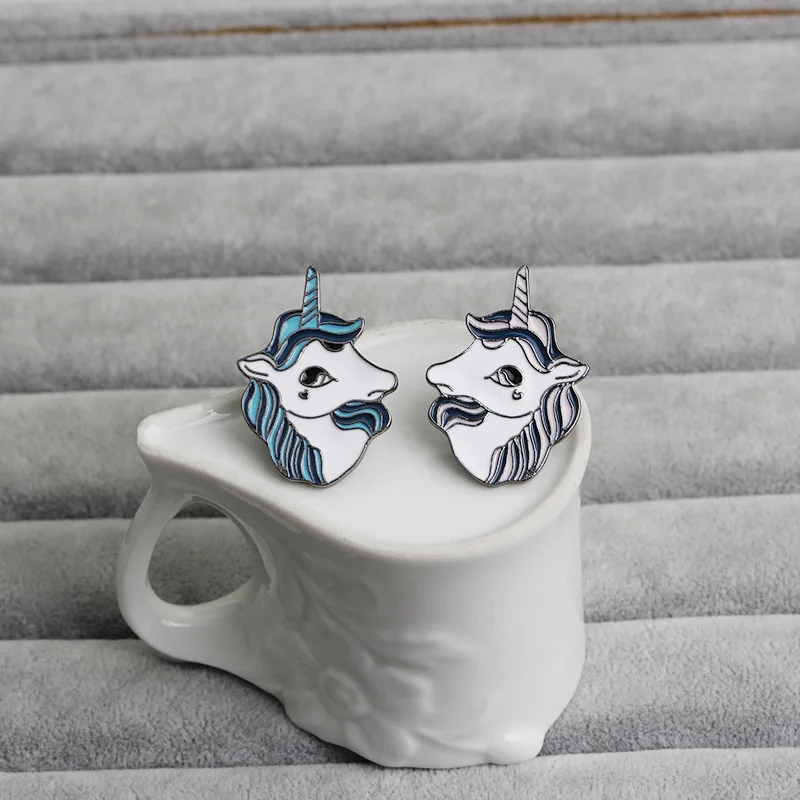 Высококачественная брошь в виде мультяшного единорога из сплава форме капли с