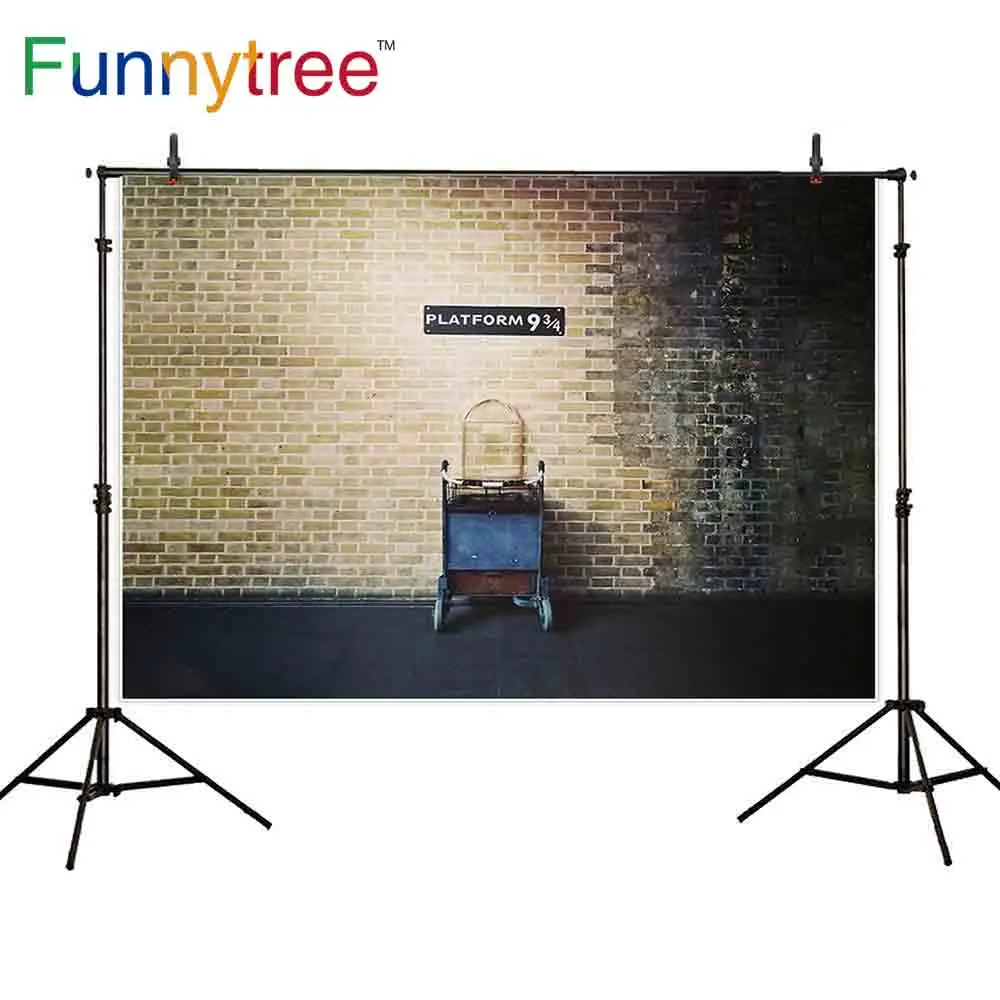 

Фон Funnytree для фотостудии, винтажный фон с кирпичной стеной и перекрестной станцией для фотосъемки, реквизит для фотобудка для фотосессии