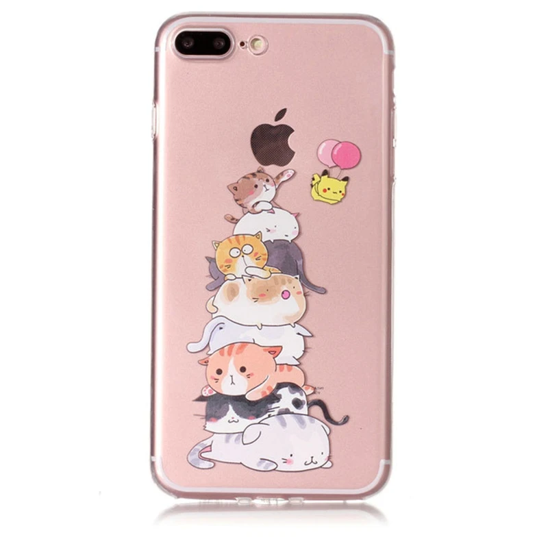 Роскошный мягкий для iphone Capa 6S 6 Силиконовый Мультфильм Белый Кот Единорог X 7 плюс 8