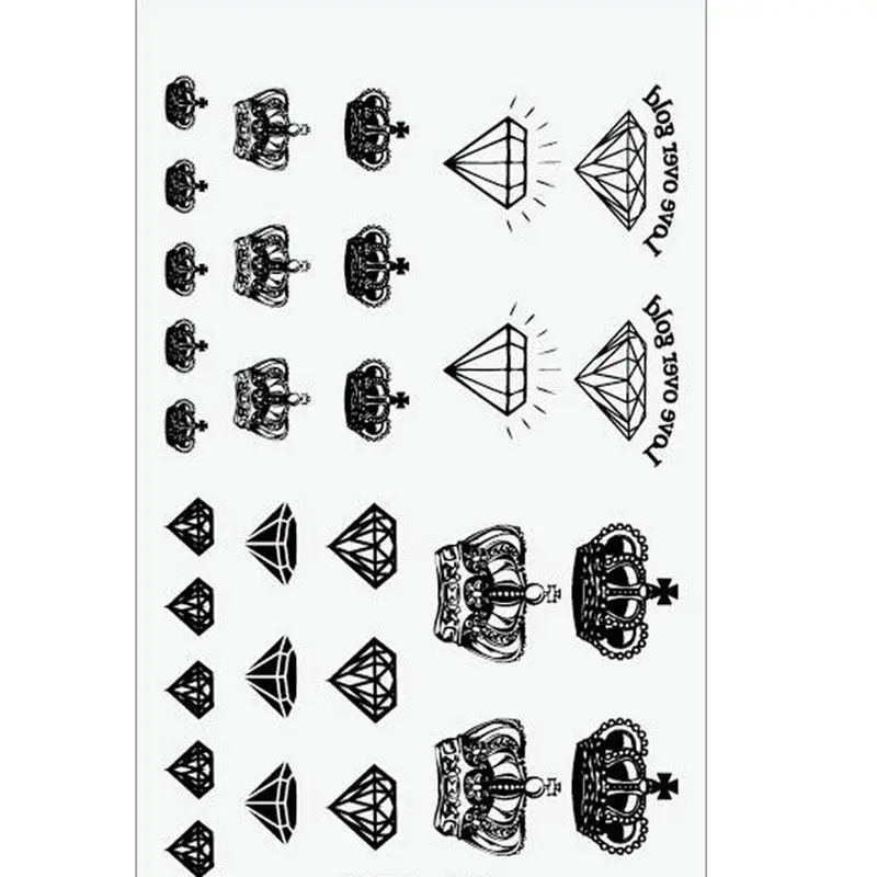 

1 pcs Sexy Products Temporary Tattoo For Man Woman Waterproof Stickers makeup maquiagem make up Crown diamond Tattoo