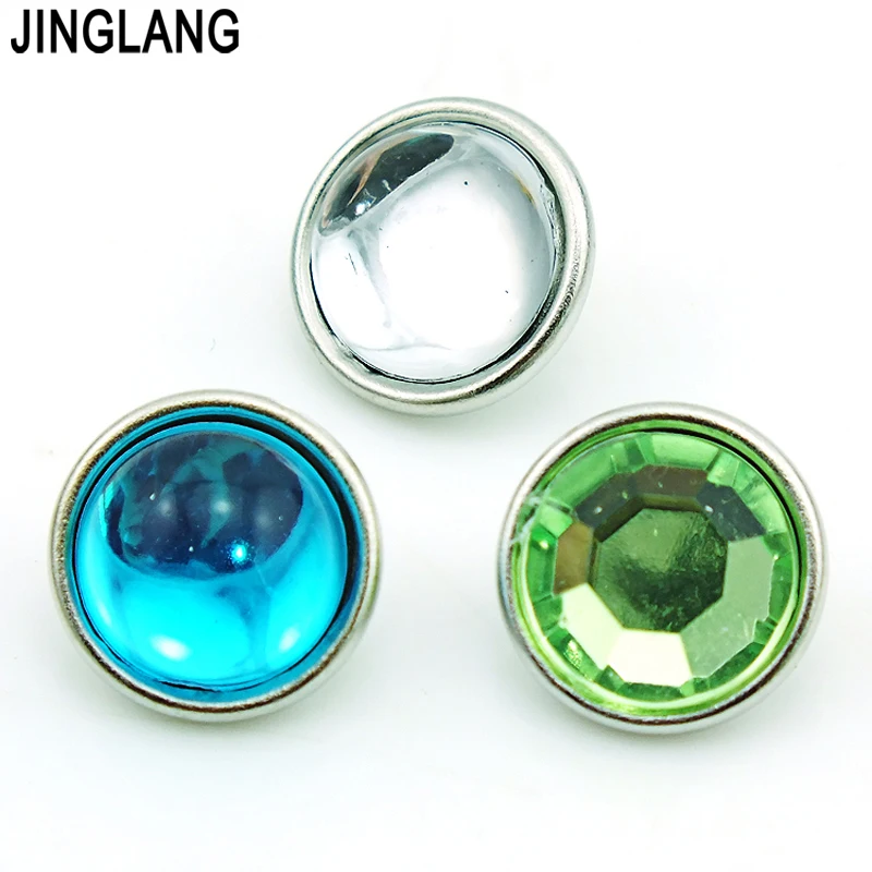 Модные инкрустированные 3 цвета Пластиковые Кристальные круглые застежки из