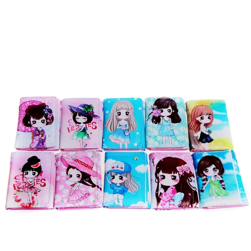 Модные милые девушки мультфильм HASP портмоне 3 раза волшебный кошелек мини raffit