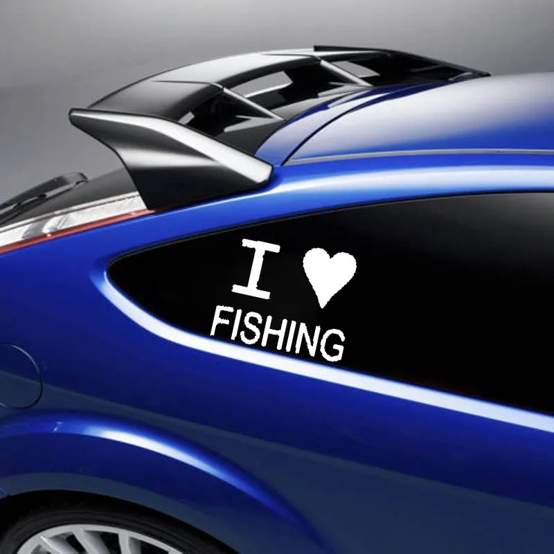 YJZT 12 см * 11 I LOVE FISHING модные виниловые Стикеры для автомобиля Стайлинг стикеры