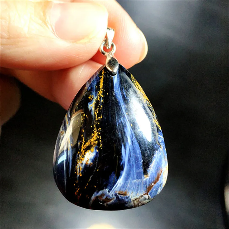 Из натуральной синий Pietersite камни камень капли воды кулон в виде флакона для
