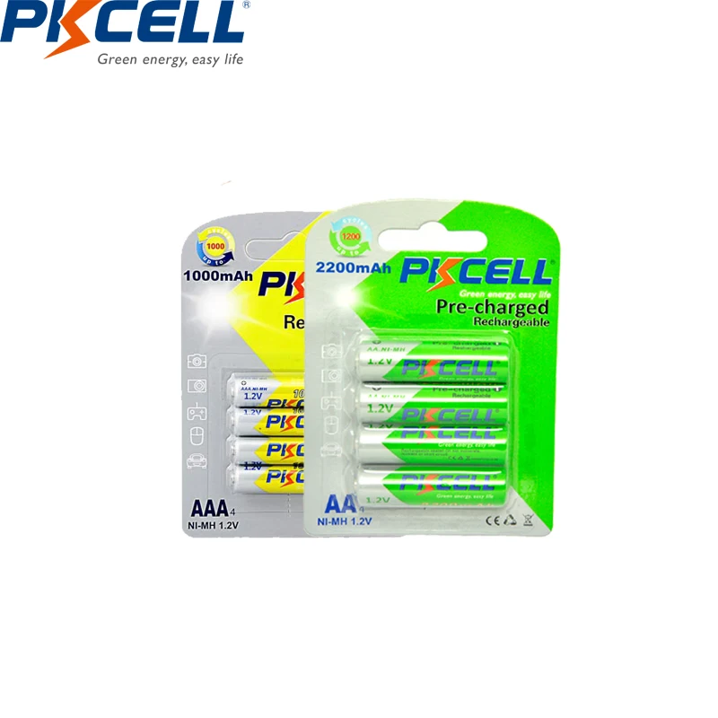 PKCELL4Pcs/Card AA 2200mAh Rechargeable Battery LSD Batteries+4Pcs/card AAA 1.2V 1000mAh Ni-MH | Электроника