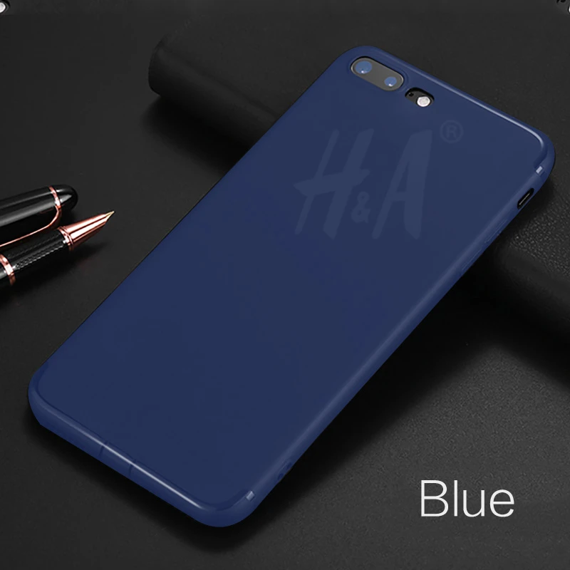 Синий H& A Роскошный Матовый Мягкий силиконовый чехол для iPhone 6 чехол s 6s Plus 5 5S SE 7 7 чехол Полный Чехол для iPhone 7 7 Plus чехол для телефона s - Цвет: Синий