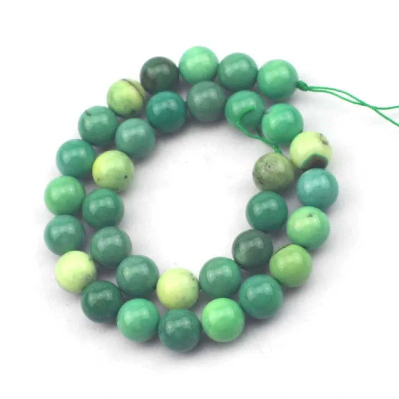 Круглые зеленые опаловые каменные бусины из натурального камня DIY свободные для