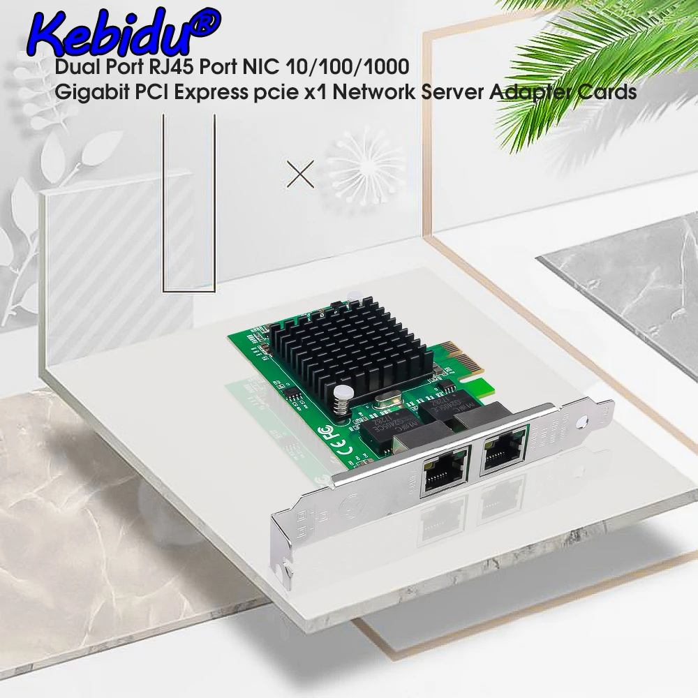 Kebidu Новинка для Intel82575 двухпортовый RJ45 порт NIC 10/100/1000 гигабитный PCI Express Pcie X1