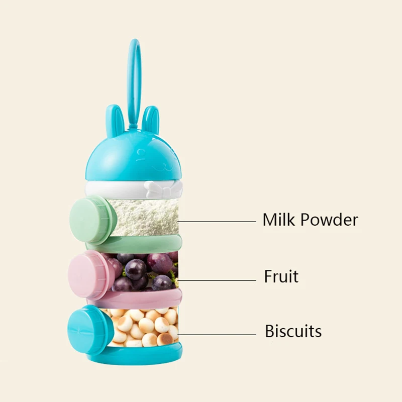 Детский трехклетчатый дозатор для молочного порошка контейнер хранения еды