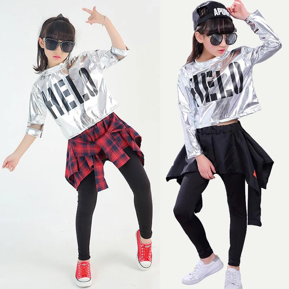 Комплект одежды для бальных танцев девочек Современный Джаз хип хоп костюм