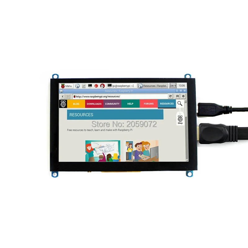 Raspberry Pi 5 дюймов ЖК-дисплей 5 дюймов USB емкостный сенсорный экран HDMI монитор VGA для компьютера мини ПК Xbox PS4