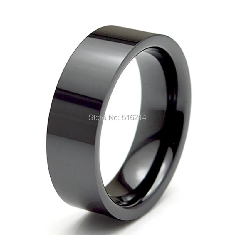 

Wholeasle Men Wedding Band 6mm High Polished Black Ceramic Rings For Women's Party Engagement Jewelry CE005R