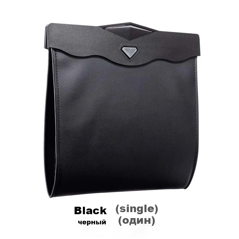 Black(single) Светодиодная сумка для хранения двойного назначения, автомобильный мусорный ящик для мусора, мусорный бак, Стильный чехол для пыли, держатель, сумка для спинки сиденья для AUDI Barrel - Название цвета: Black(single)