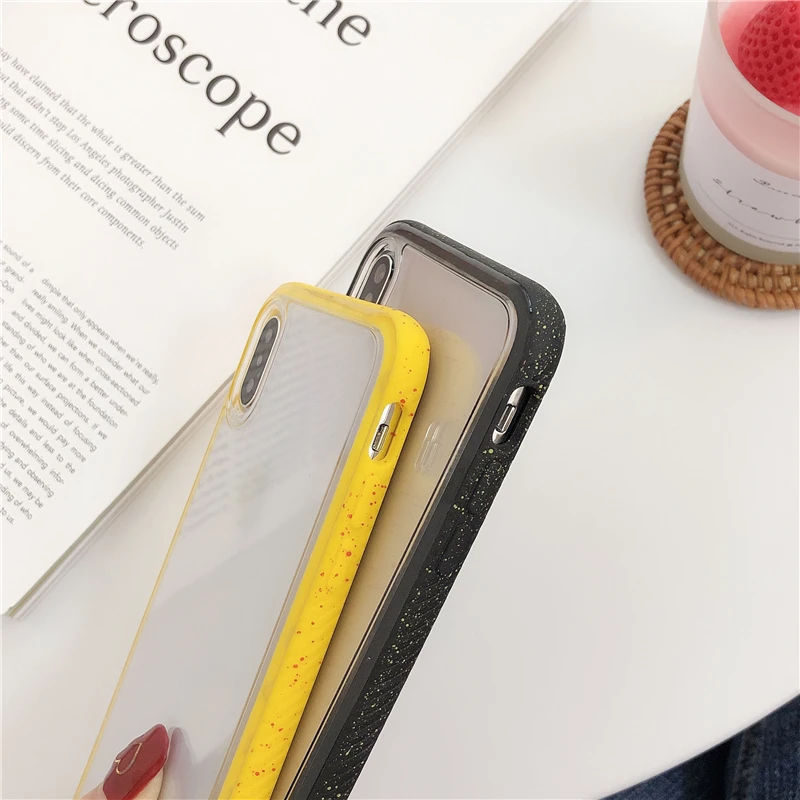 Shockproof transparent phone case for iPhone 8 cases XS MAX 6 6s Plus 7 XR Colored border anti-knock back cover |