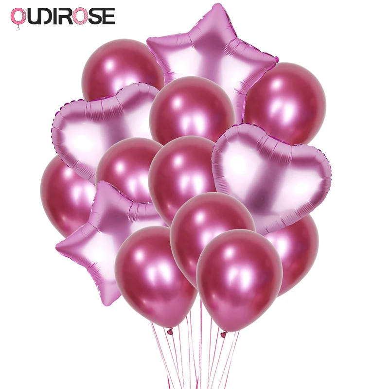 OUDIROSE 14 шт./лот круглый латексный конфетти из розового золота воздушные шары для