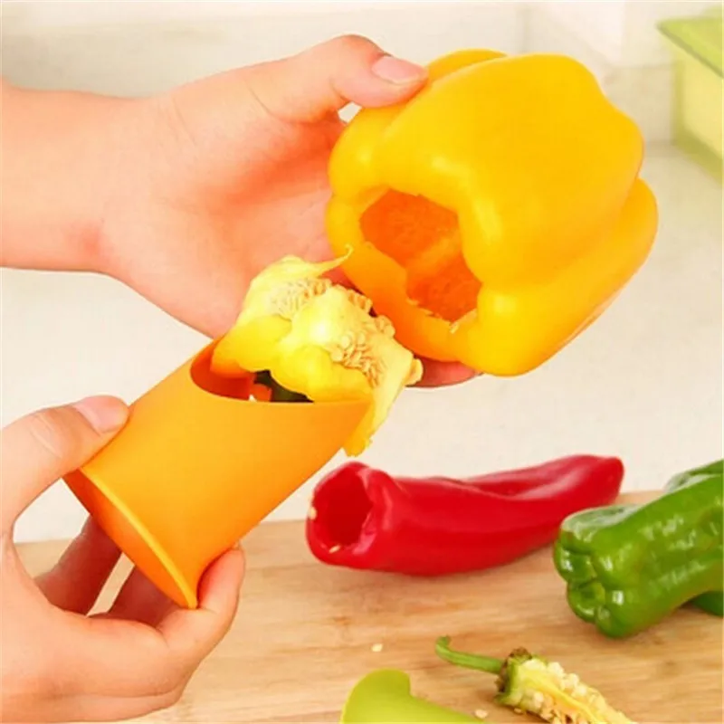 2в1 перец чили колокольчик Jalapeno Corer Seed Remover зеленый перец Чили резак коронщик овощечистка фруктов кухонная утварь