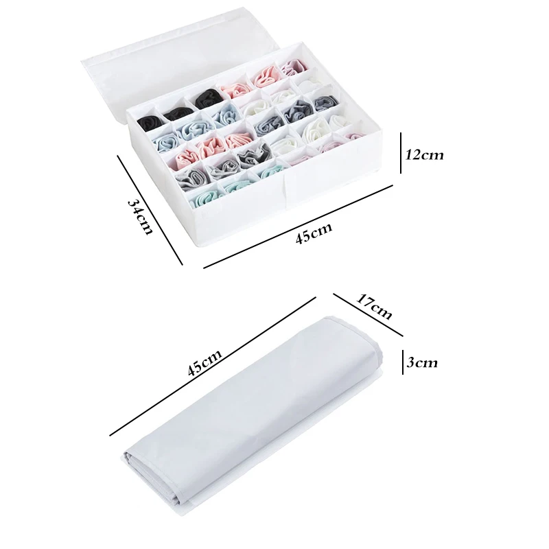 Non-woven Fabric Foldable Storage Box Bag Home Organizer Box Bra Underwear Box Necktie Socks Storage Organizer Case