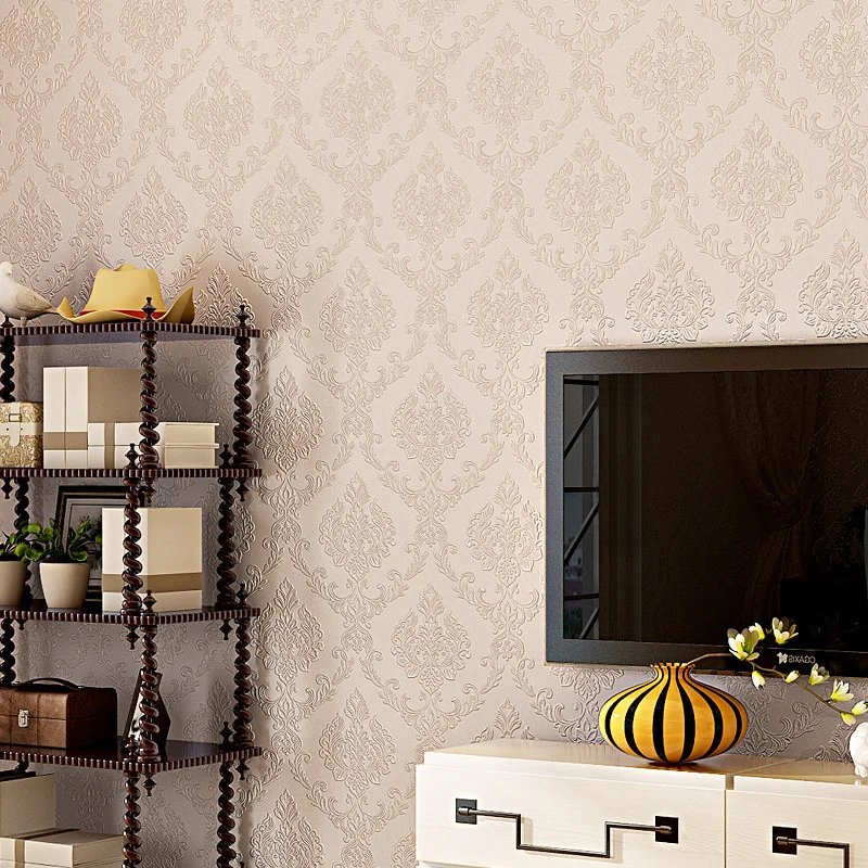 beibehang 3d non-woven three-dimensional wallpapers bedroom living room TV background wallpaper simple European style | Обустройство