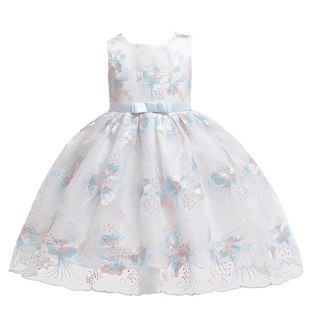 Платье для девочек с цветочной вышивкой нарядное платье-пачка принцессы лето 2019 |