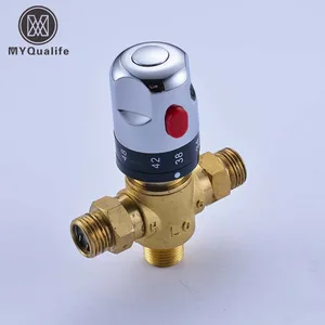 Латунный роскошный термостатический смесительный клапан, клапан контроля температуры для солнечного водонагревателя, запчасти клапана, Термостатические Смесители