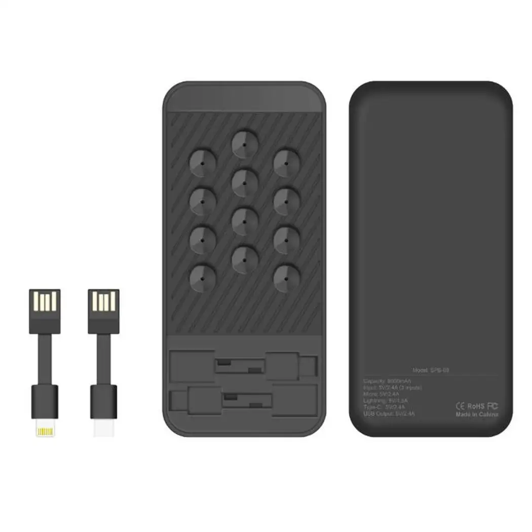 15000 мАч power Bank с зарядным кабелем присоска Внешняя батарея повербанк USB bank