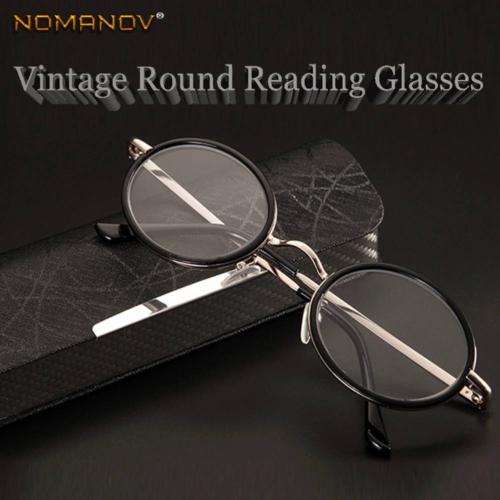 NOMANOV = occhiali da lettura rotondi Vintage retrò con lenti multistrato in lega di lusso da uomo da donna occhiali da lettura 0.75 1 1.25 1.5 1.75 2 a 4