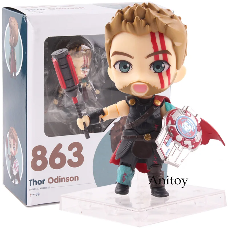 Thor 3 Ragnarok Тор одинсон фигурка Nendoroid 863 ПВХ фигурка Marvel Коллекционная модель игрушки - Цвет: with box