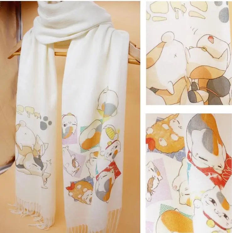 Индивидуальный заказ natsume yuujinchou шарфы шарф Косплей мягкий белый теплый милый