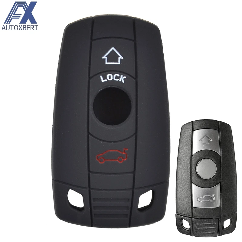 AX For BMW 1 3 5 6 7 Series X3 X5 E36 E39 E90 E91 E92 E60 Skin Holder Button Silicone Car Remote Key Fob Shell Cover Case|car key case cover|fob