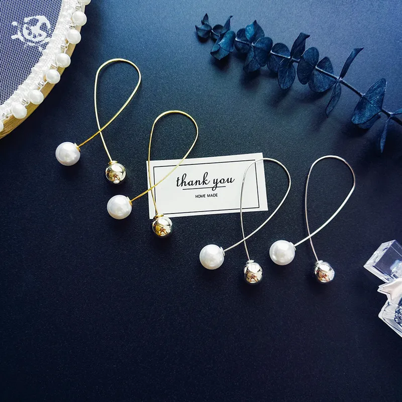 Ajojewel простые серьги-кольца с крестиком из искусственного жемчуга для женщин минималистичные металлические массивные ювелирные изделия по низкой цене
