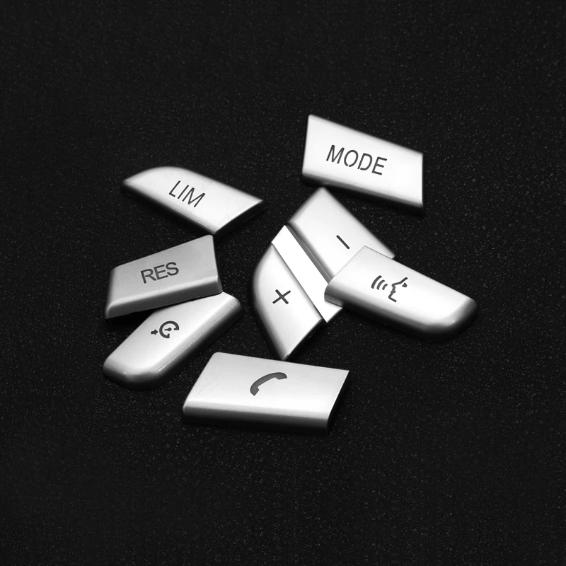 

For BMW 1 2 3 4 5 7 Series X1 X3 X5 F10 F15 F30 F34 F25 E70 7pcs ABS Chrome Car Steering Wheel Switch Button Cover Sticker Trim