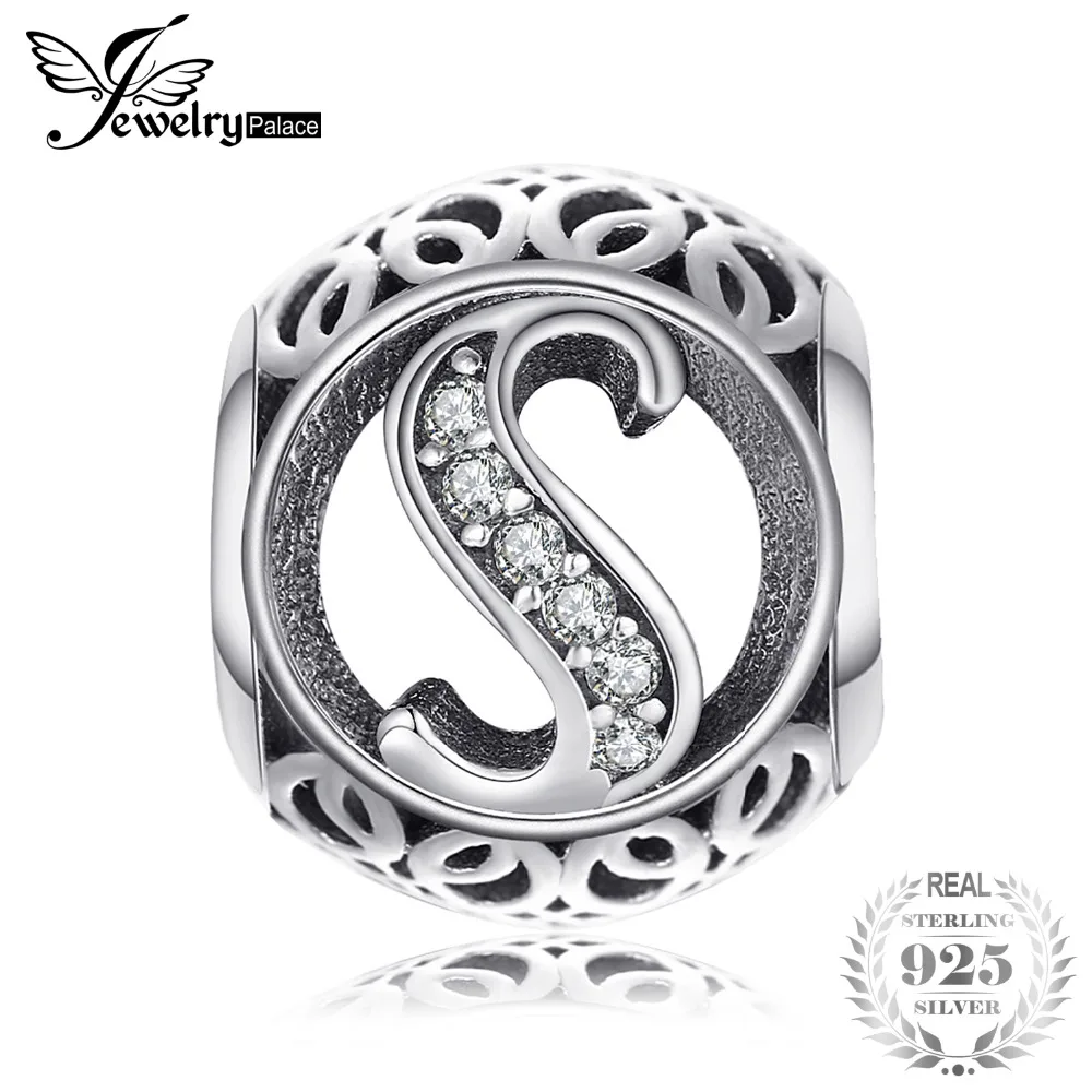 JewelryPalace Aucthentic 925 пробы серебряная буква Винтаж кубического циркония оберег