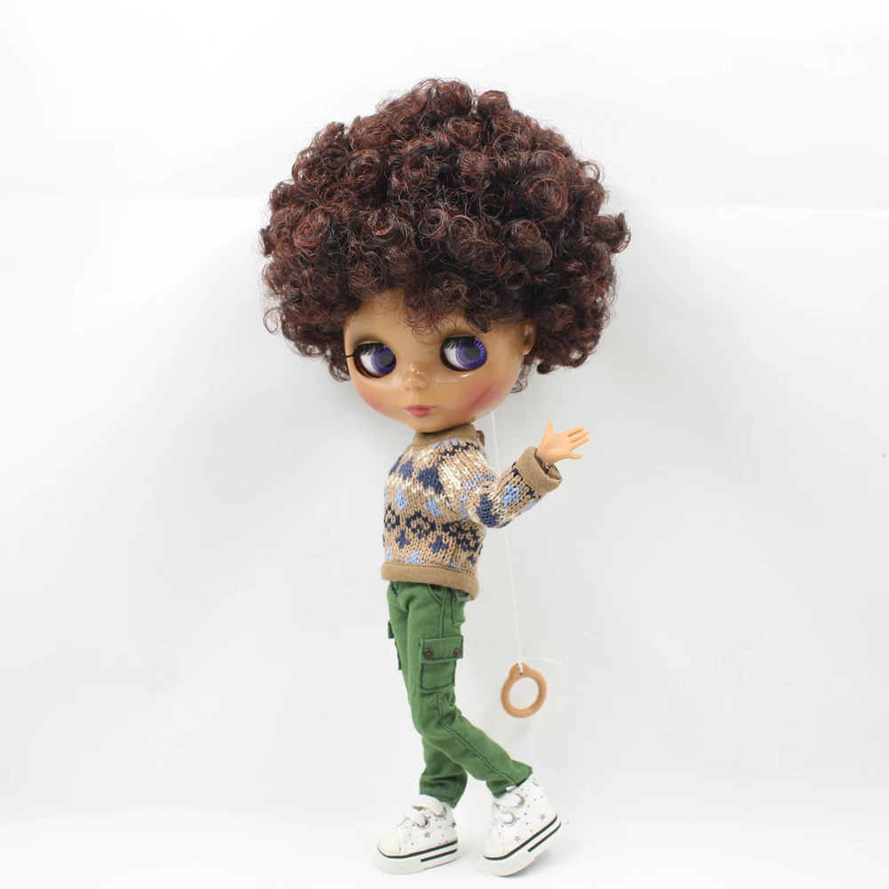 Кукла Blyth ICY DBS № BL9103/0362 коричневый микс винно красный кудрявый волос для суставов
