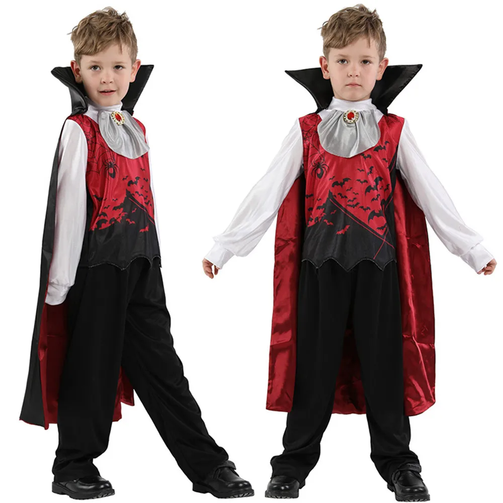 New Vampire Boy Costumes Horror Bloody Fancy Dress Uniform Kids Blood Sucker Child Halloween Cosplay For Children Boys |