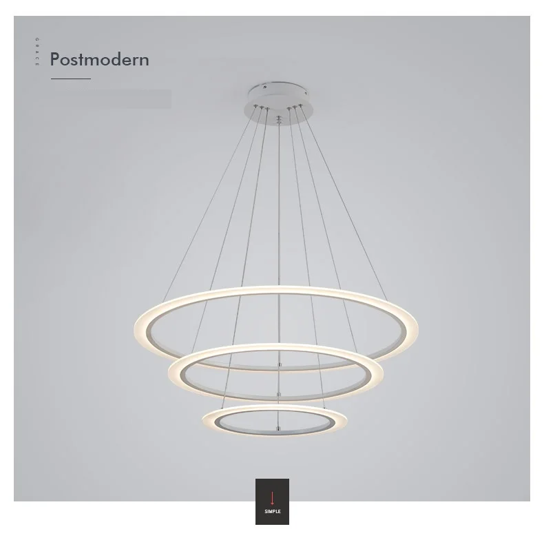 Современный простой Led открытый подвесные светильники для столовой спальня