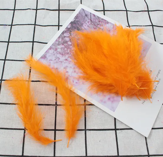 orange 50pcs Перья индейки 50 шт 4-6 дюймов 10-15 см куриные Шлейфы перья индейки Марабу для карнавала Хэллоуин Рождество DIY Ремесло Декор - Цвет: orange 50pcs